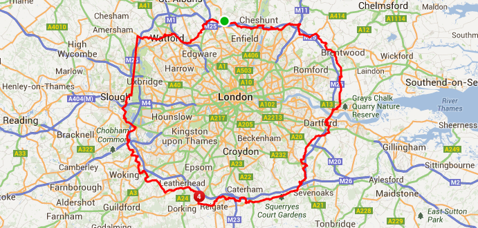 Around The M25 In A Day On My Brompton James Houston