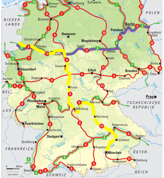 National cycle paths to Munich