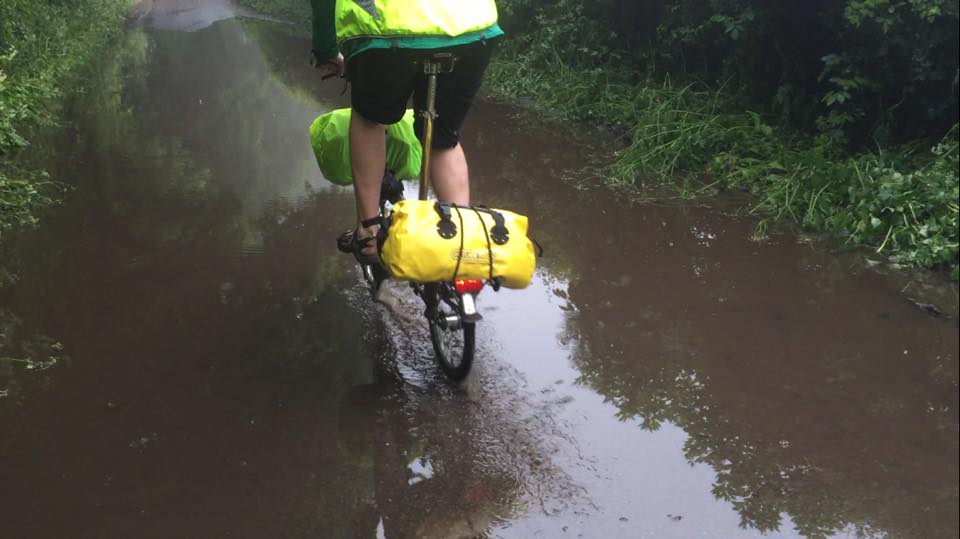 Brompton in a puddle