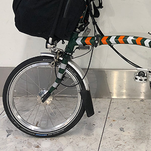 Unpacking the bike at Dublin Airport